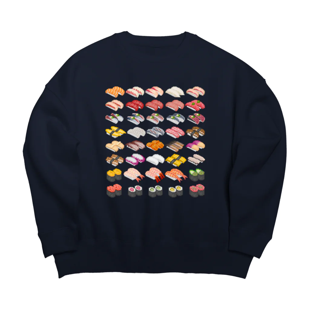 猫と釣り人のSUSHI_1B Big Crew Neck Sweatshirt