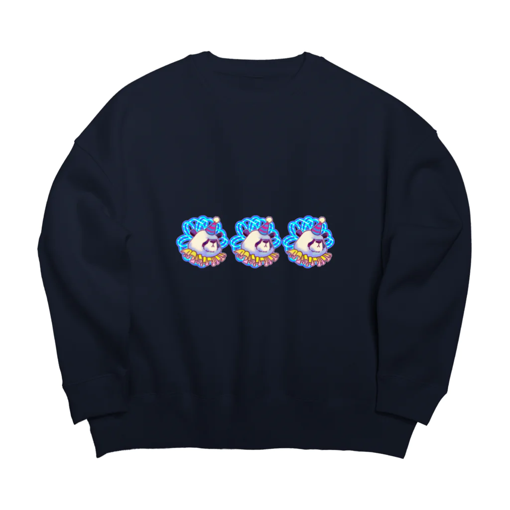 居眠りふにゃこの善悪両成敗パンダちゃん Big Crew Neck Sweatshirt