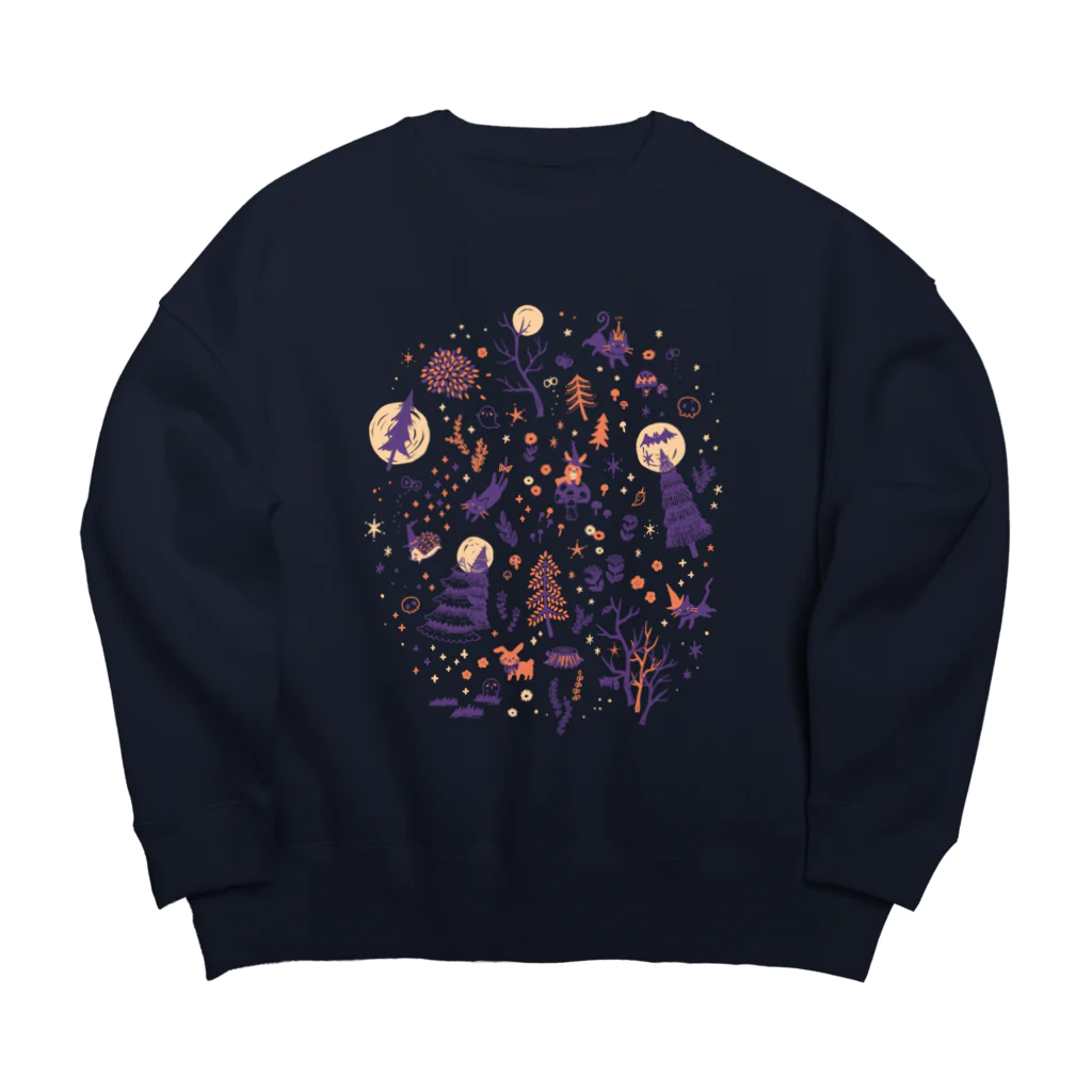 ナコの夜の森 Big Crew Neck Sweatshirt