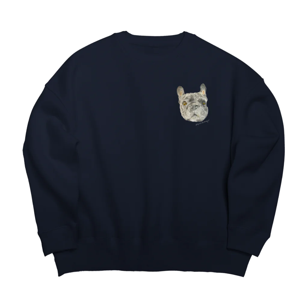 noe_to_meg (ノエとめぐ)のフレブルブリンドルちゃん Big Crew Neck Sweatshirt