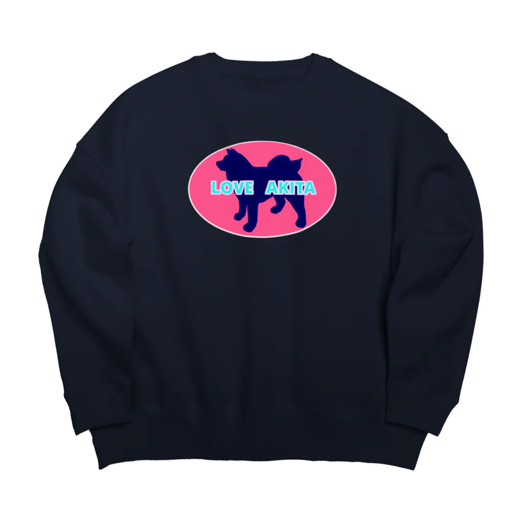 春風工房のLOVE AKITA ピンク Big Crew Neck Sweatshirt