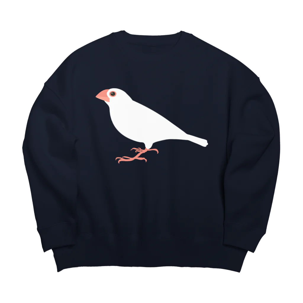 文鳥ちゅんねる【公式グッズストア】の白文鳥 Big Crew Neck Sweatshirt