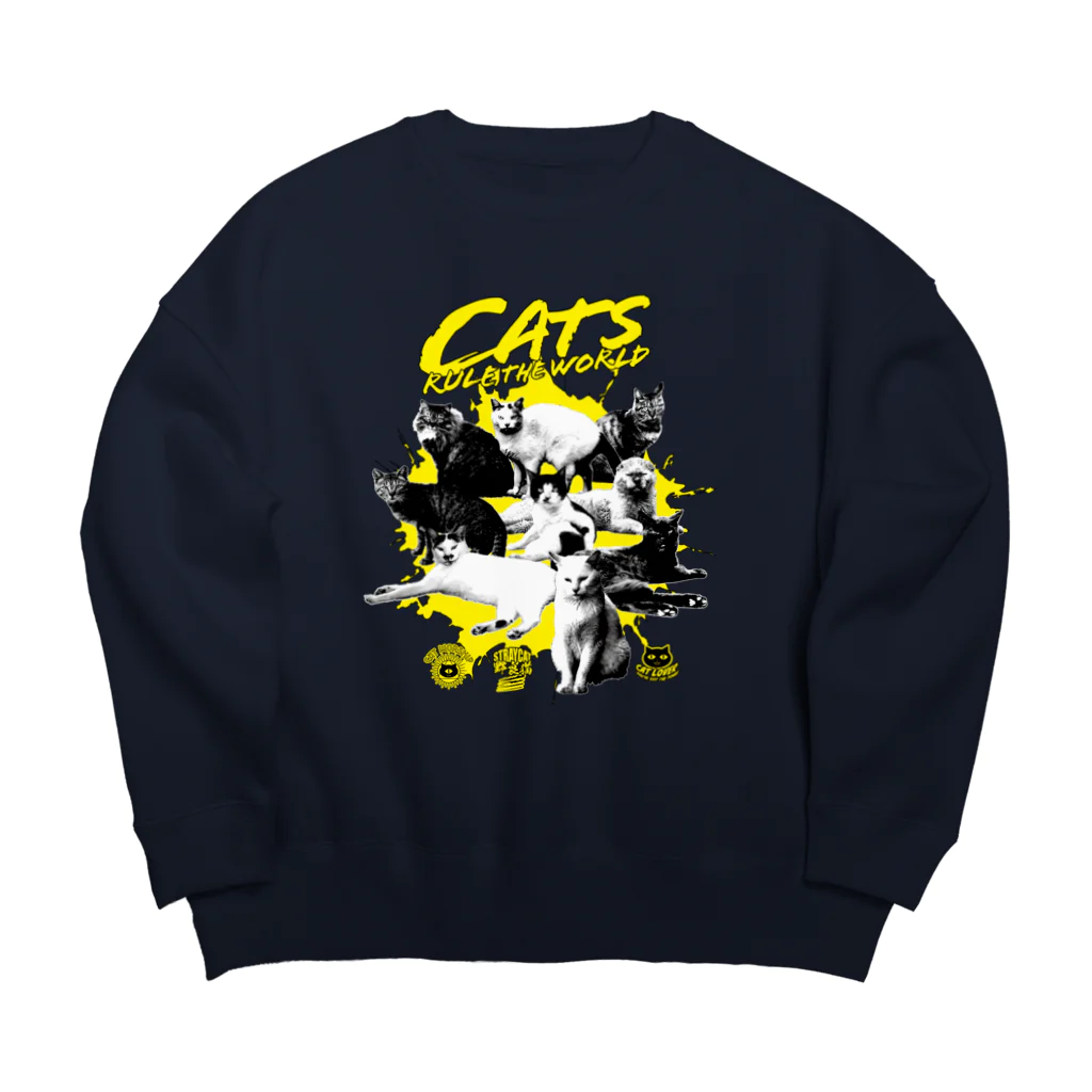 LONESOME TYPE ススの猫が世界を支配する（黄） Big Crew Neck Sweatshirt