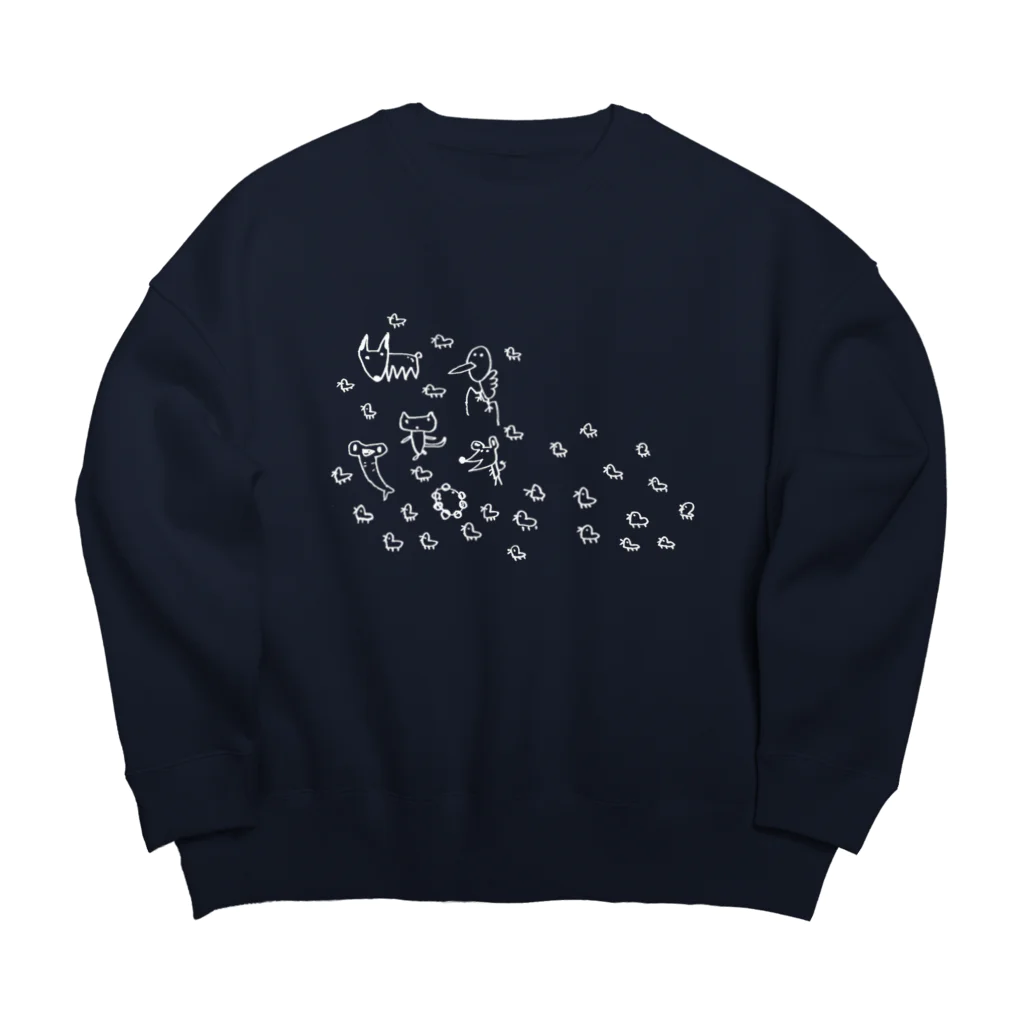 miya(島ぐらしカフェ　chigoohagoo)のしまのいきものたち Big Crew Neck Sweatshirt