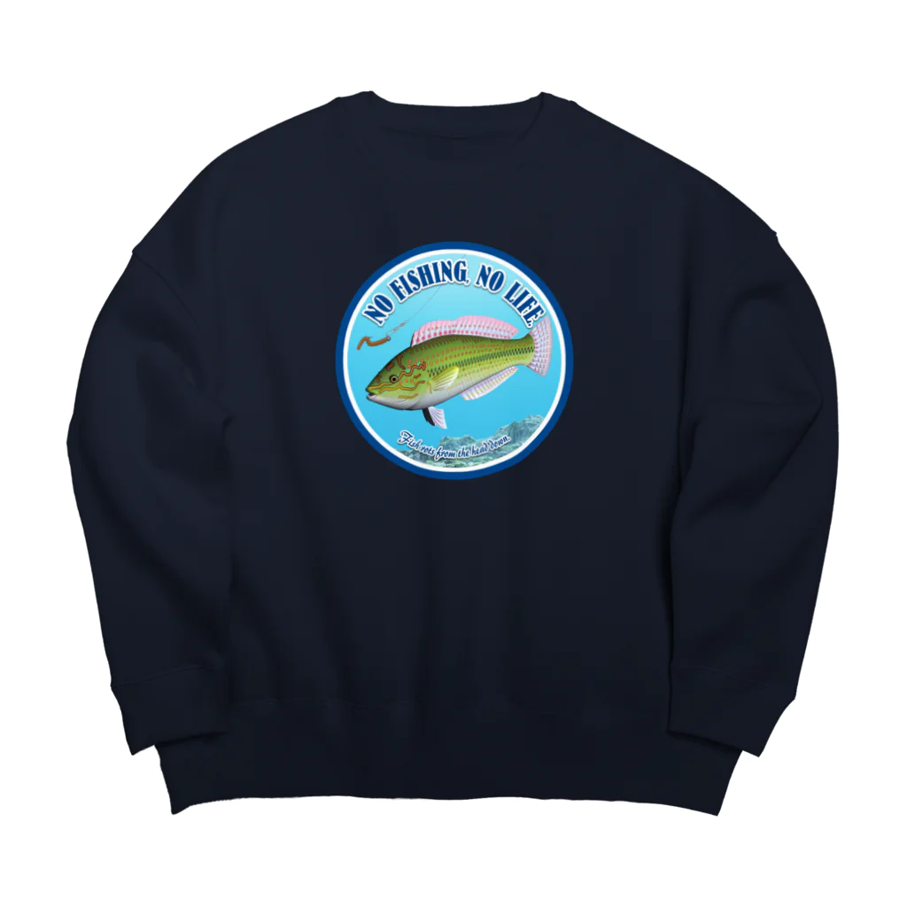 猫と釣り人のKYUUSEN_2R Big Crew Neck Sweatshirt