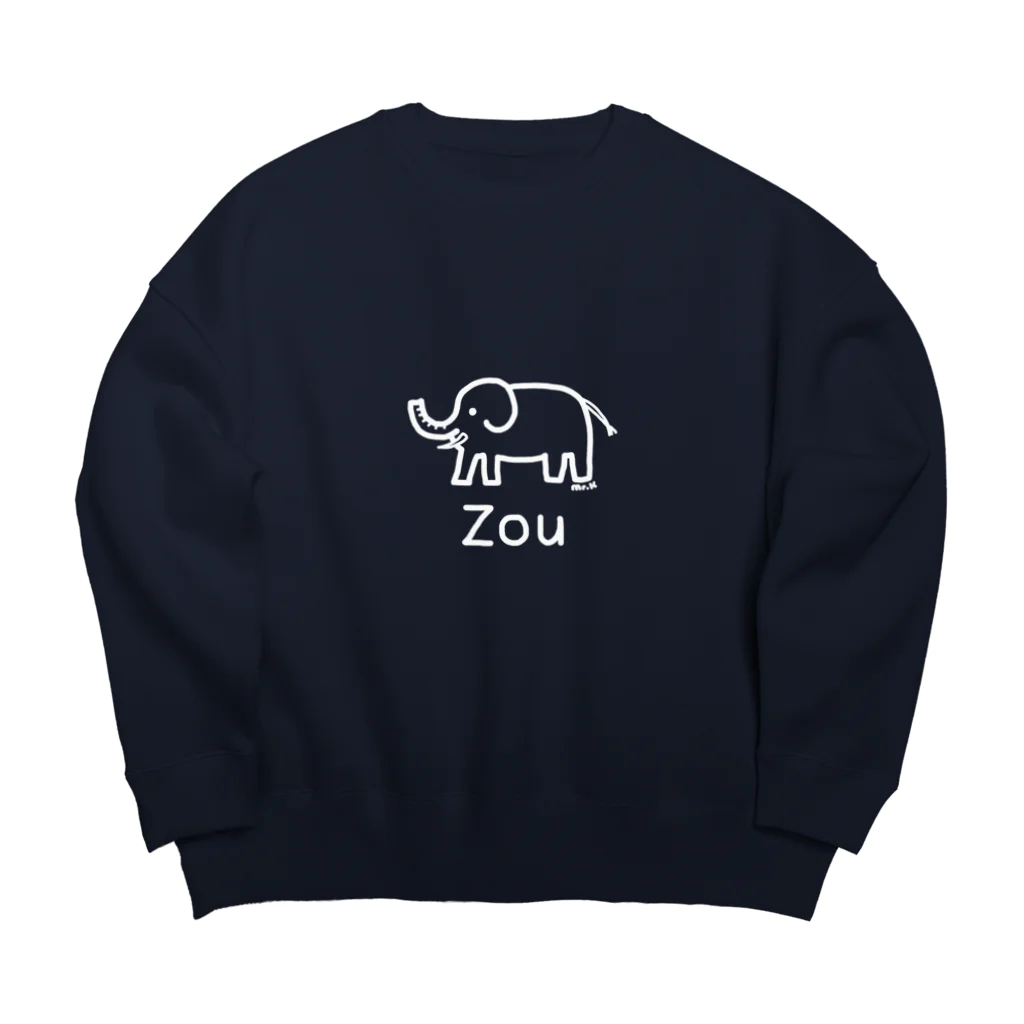 MrKShirtsのZou (ゾウ) 白デザイン Big Crew Neck Sweatshirt