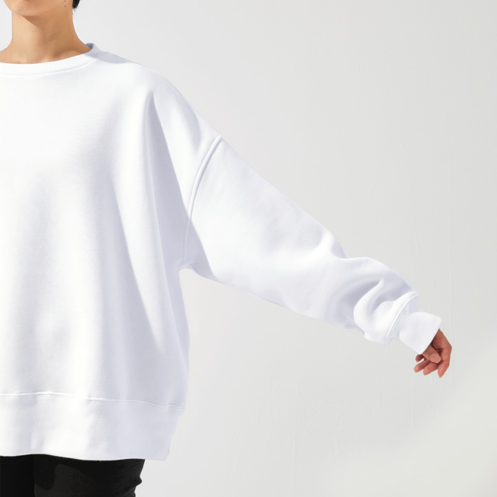 MrKShirtsのPengin (ペンギン) 白デザイン Big Crew Neck Sweatshirt :shoulder drop