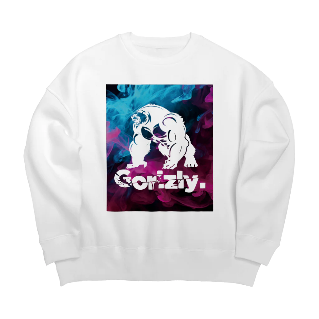 Gorizly OfficialのGorizly_ロゴ #002(White) Big Crew Neck Sweatshirt