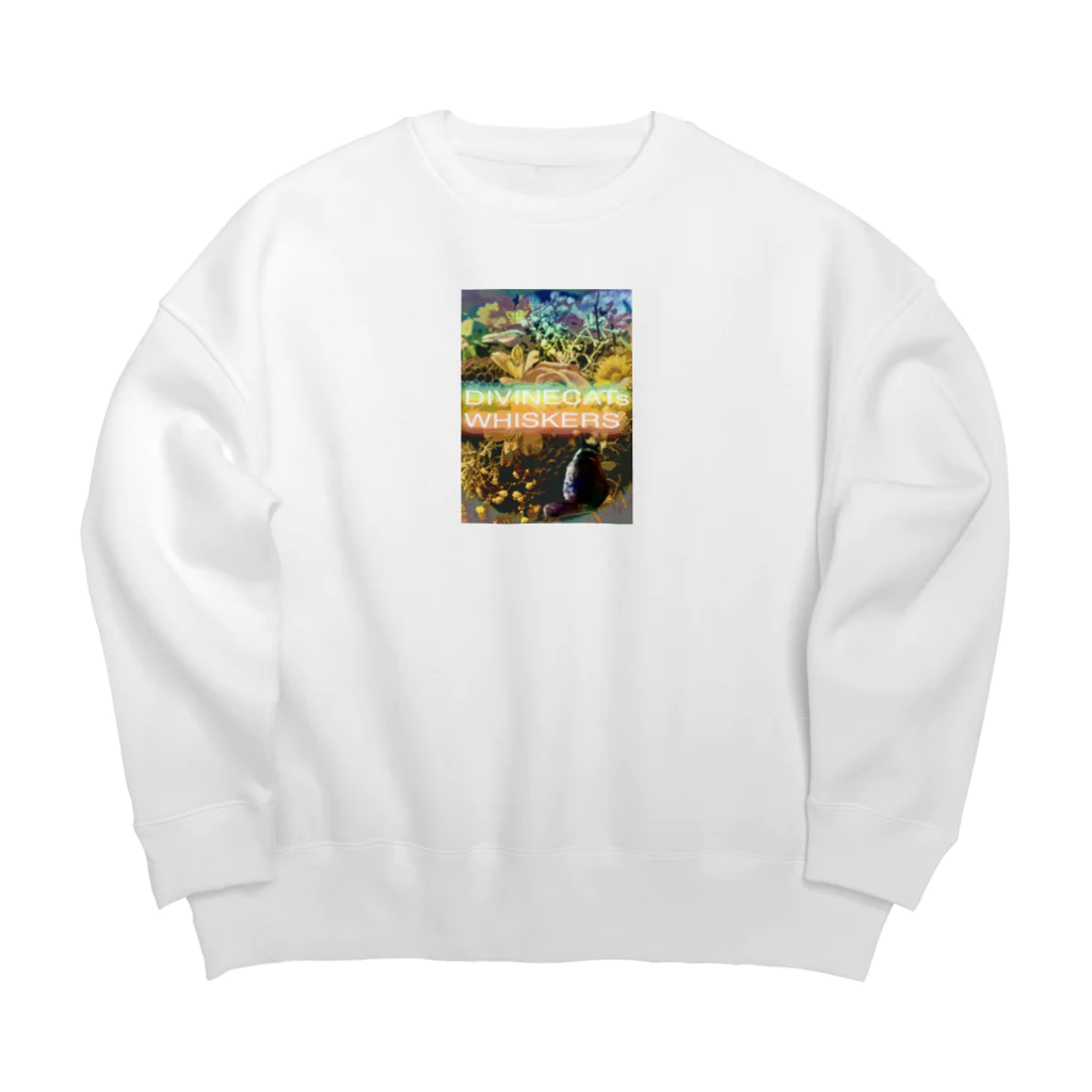 猫に恩返しのDIVINECATsWHISKERS Big Crew Neck Sweatshirt