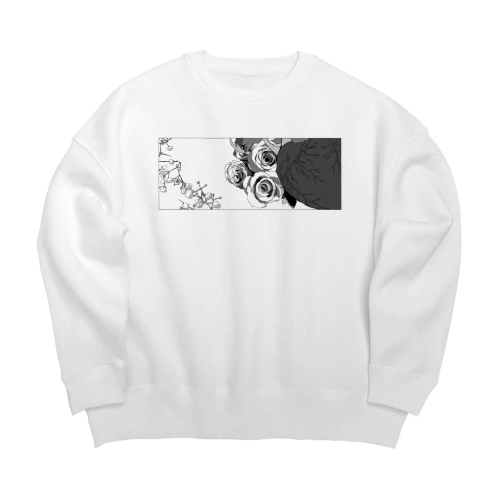 藤島がらすの心臓と花 Big Crew Neck Sweatshirt