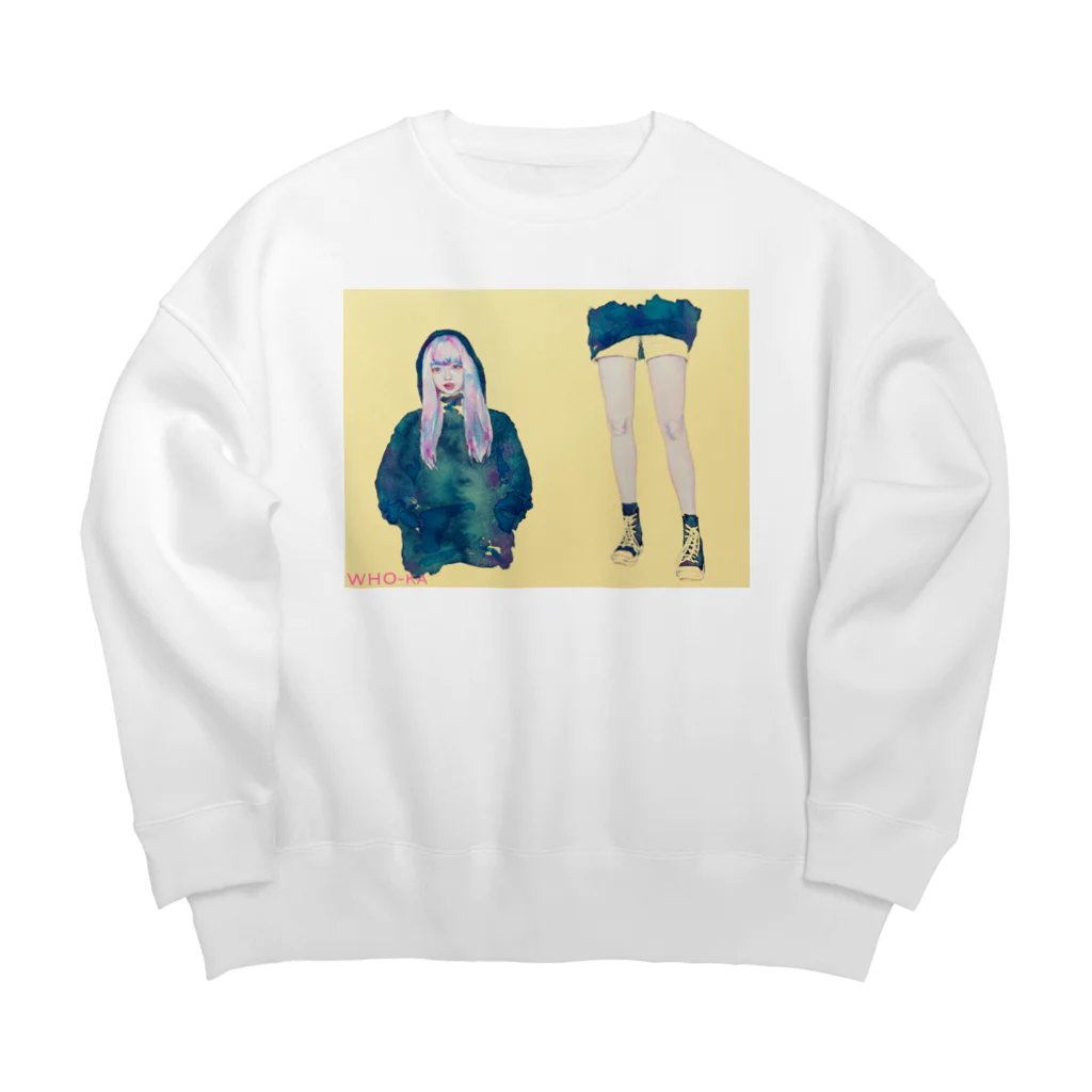 WHO-ka(フウカ)のセツナシュギ(yellow) Big Crew Neck Sweatshirt