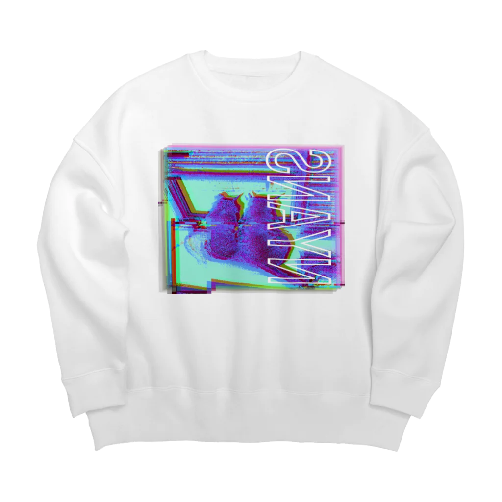 んちゃのマーチのニャンズスウェット Big Crew Neck Sweatshirt