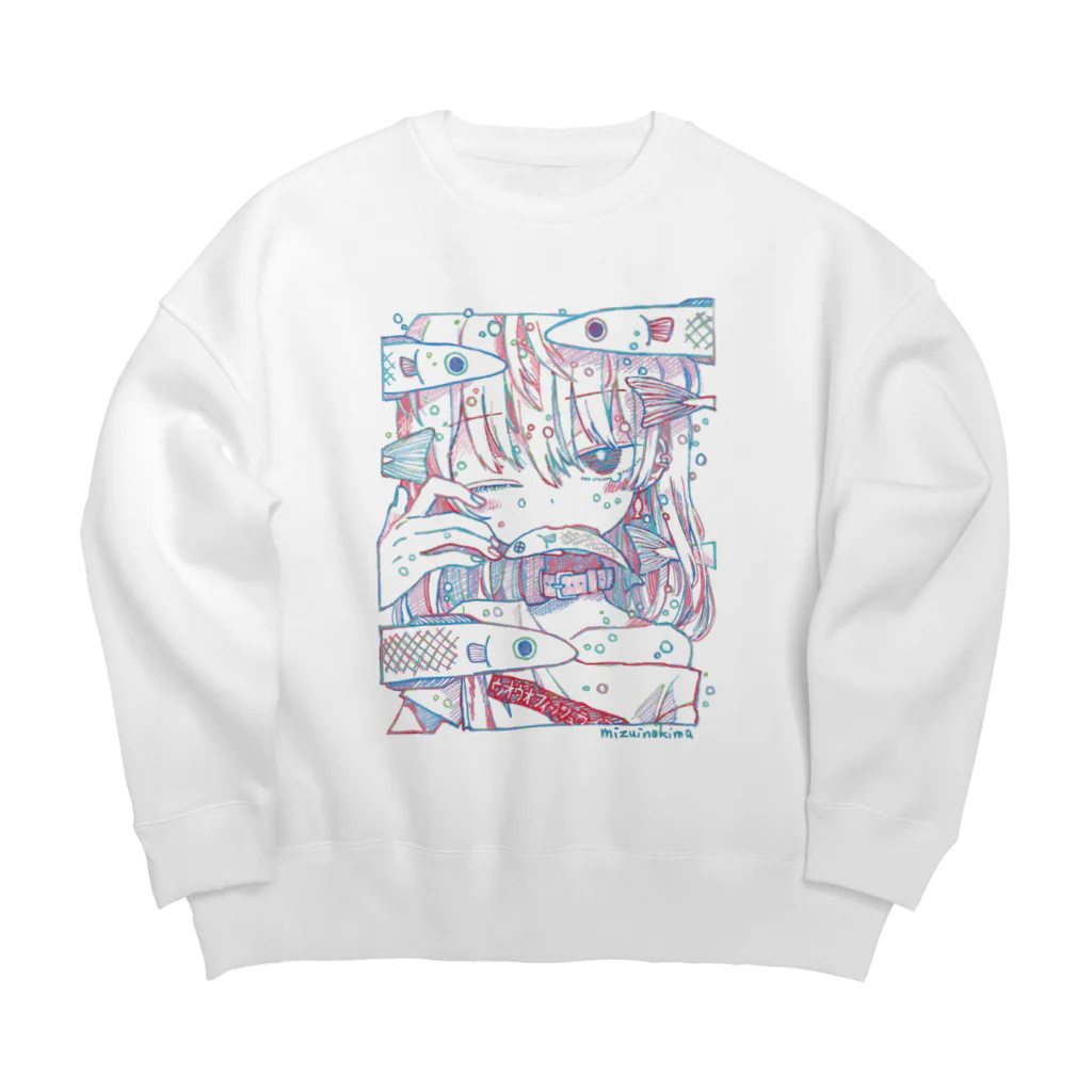 水井軒間のウオウオちゃん Big Crew Neck Sweatshirt