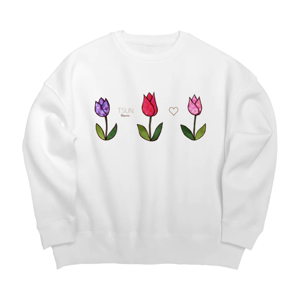 つんたろ村の村長のおみせのTsun tun tulip Big Crew Neck Sweatshirt