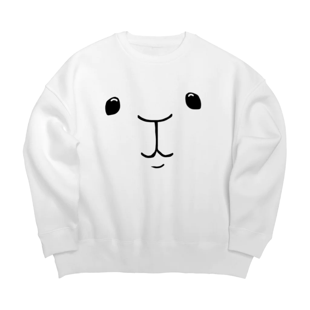 天竺甘エビのお店のモルモットのお顔 Big Crew Neck Sweatshirt