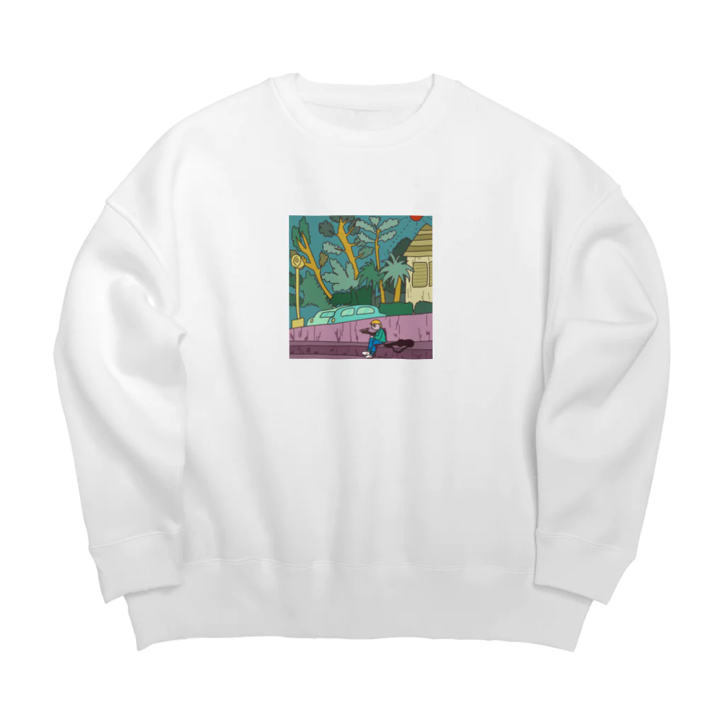 PORINPORINの部屋の海辺 Big Crew Neck Sweatshirt