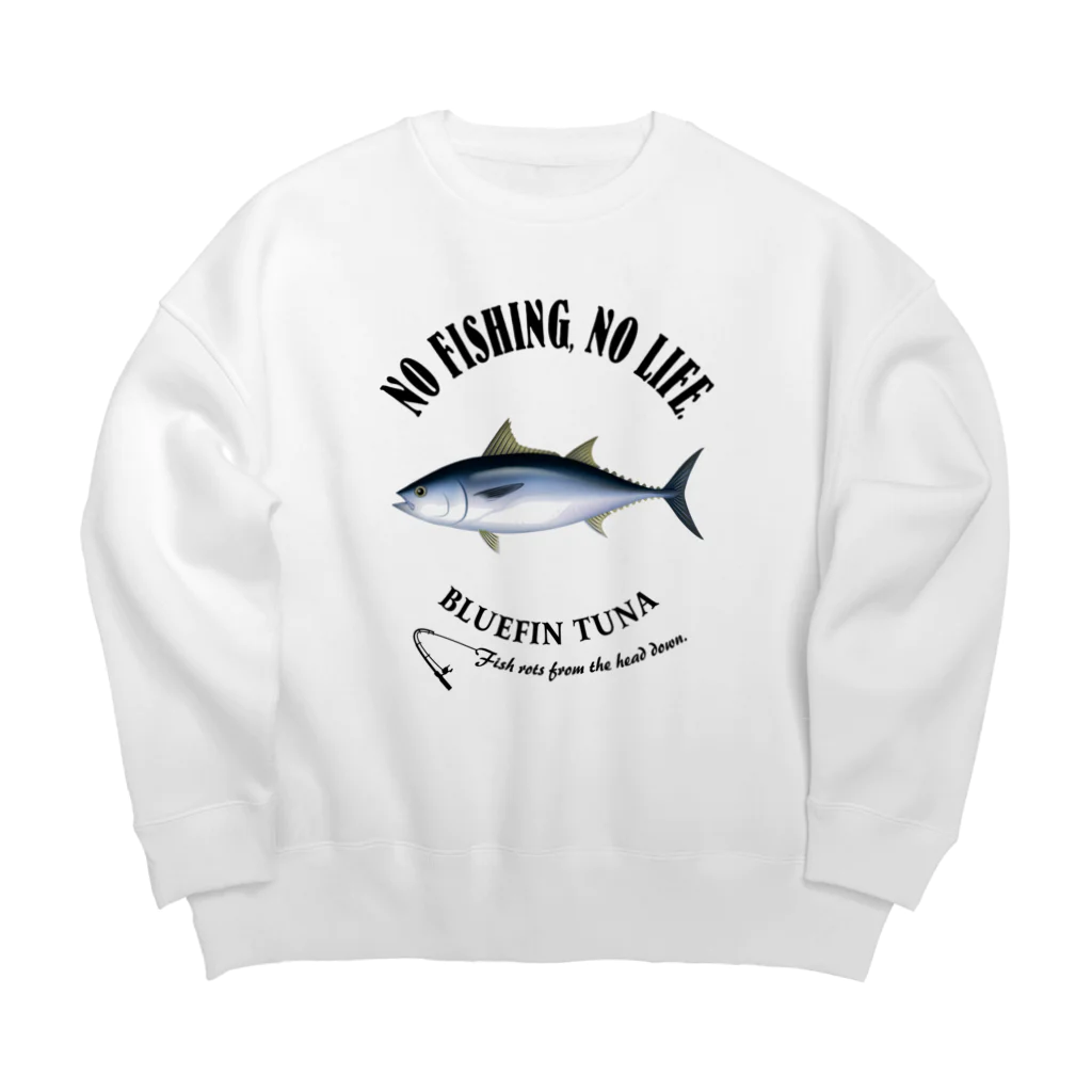 猫と釣り人のKUROMAGURO_EB_2CW Big Crew Neck Sweatshirt