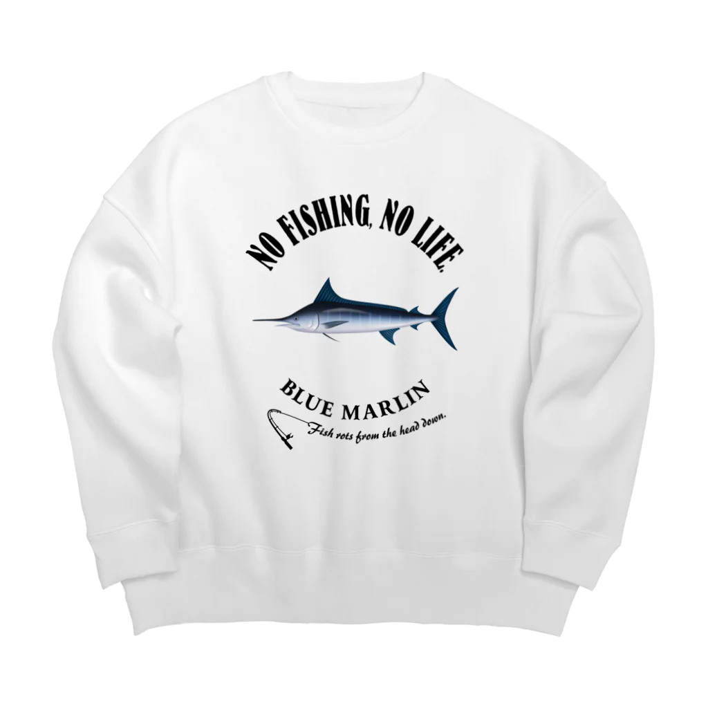 猫と釣り人のKUROKAJIKI_EB_2CW Big Crew Neck Sweatshirt