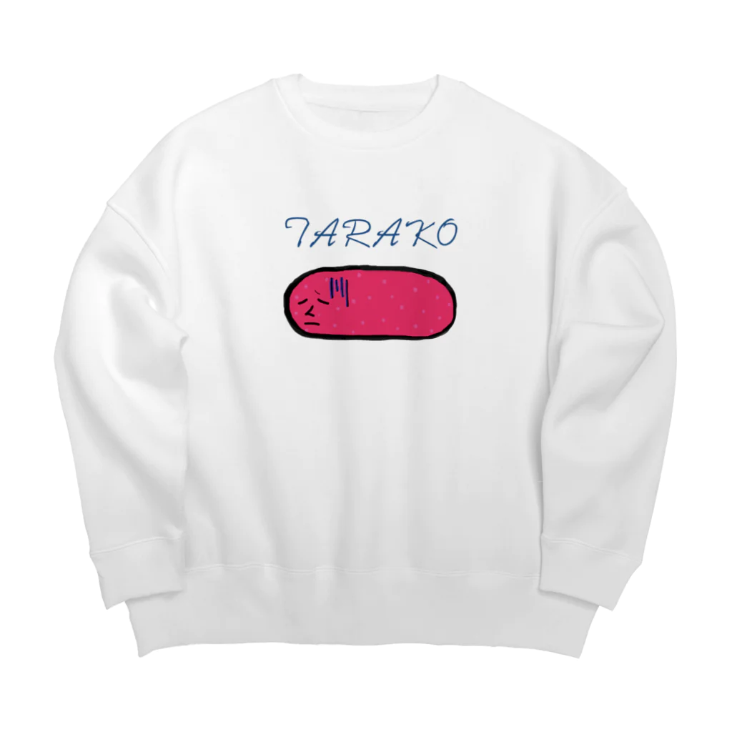 ずぼら屋の元気のないタラコ Big Crew Neck Sweatshirt