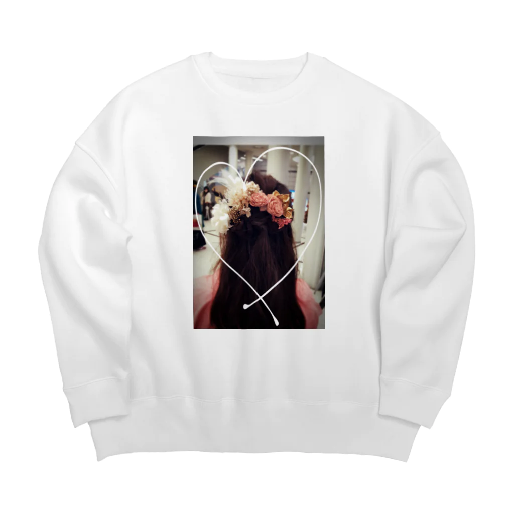 きさっこの後姿の女性 Big Crew Neck Sweatshirt