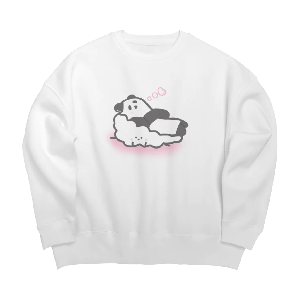 さくらもちののんびりしたいぱんだしゃんともくもくわたあめ Big Crew Neck Sweatshirt