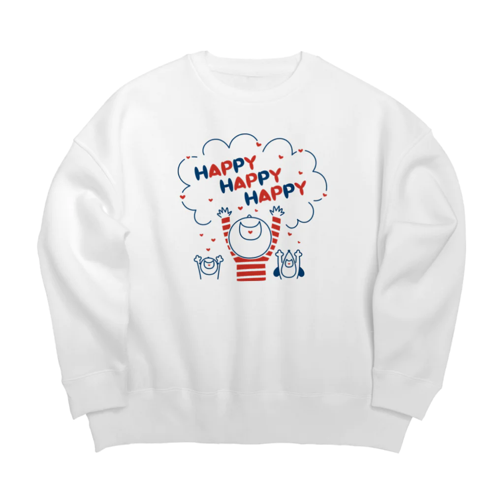 8anna storeのHAPPY HAPPY HAPPY！上を向いて笑おう！ Big Crew Neck Sweatshirt