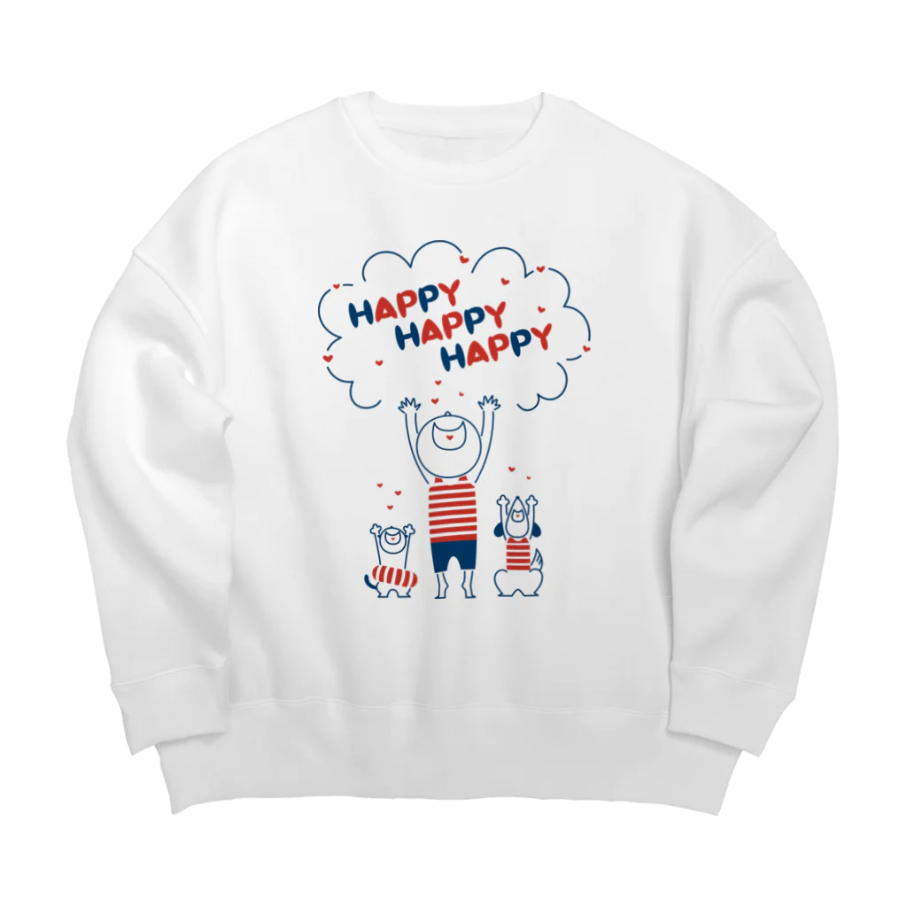 8anna storeのHAPPY HAPPY HAPPY！上を向いて笑おう！夏バージョン Big Crew Neck Sweatshirt