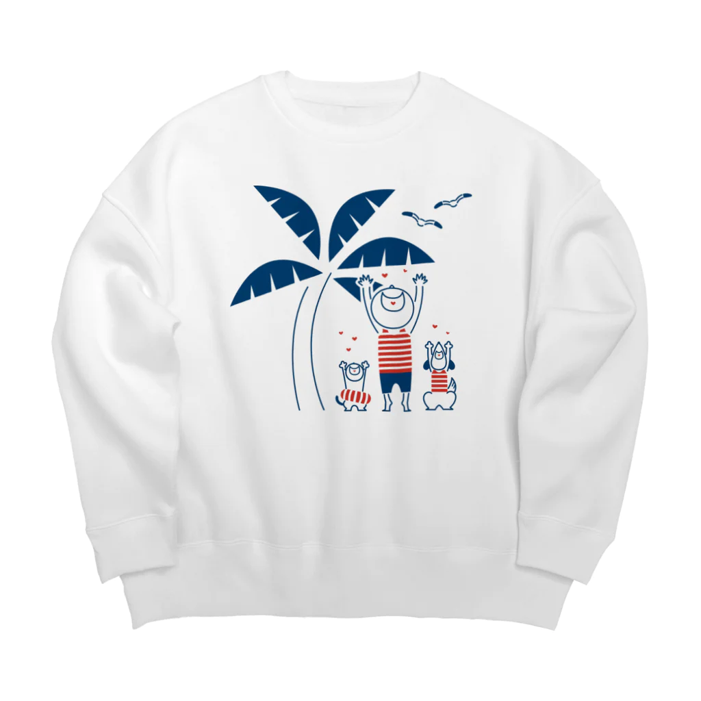 8anna storeのHAPPY HAPPY HAPPY！上を向いて笑おう！夏バージョン Big Crew Neck Sweatshirt