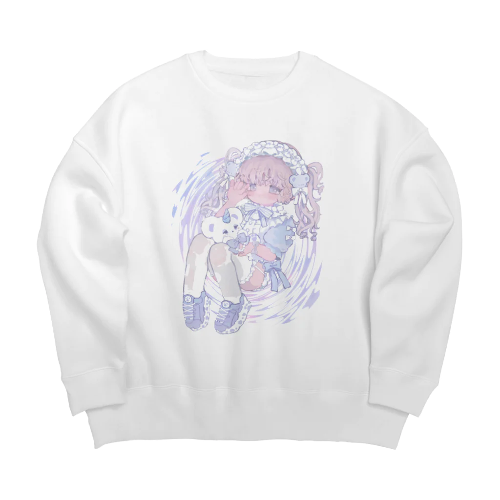 ¿^._.^のりぼんいっぱいちゃん Big Crew Neck Sweatshirt