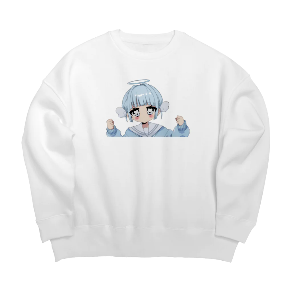 蕁のもずくくん Big Crew Neck Sweatshirt