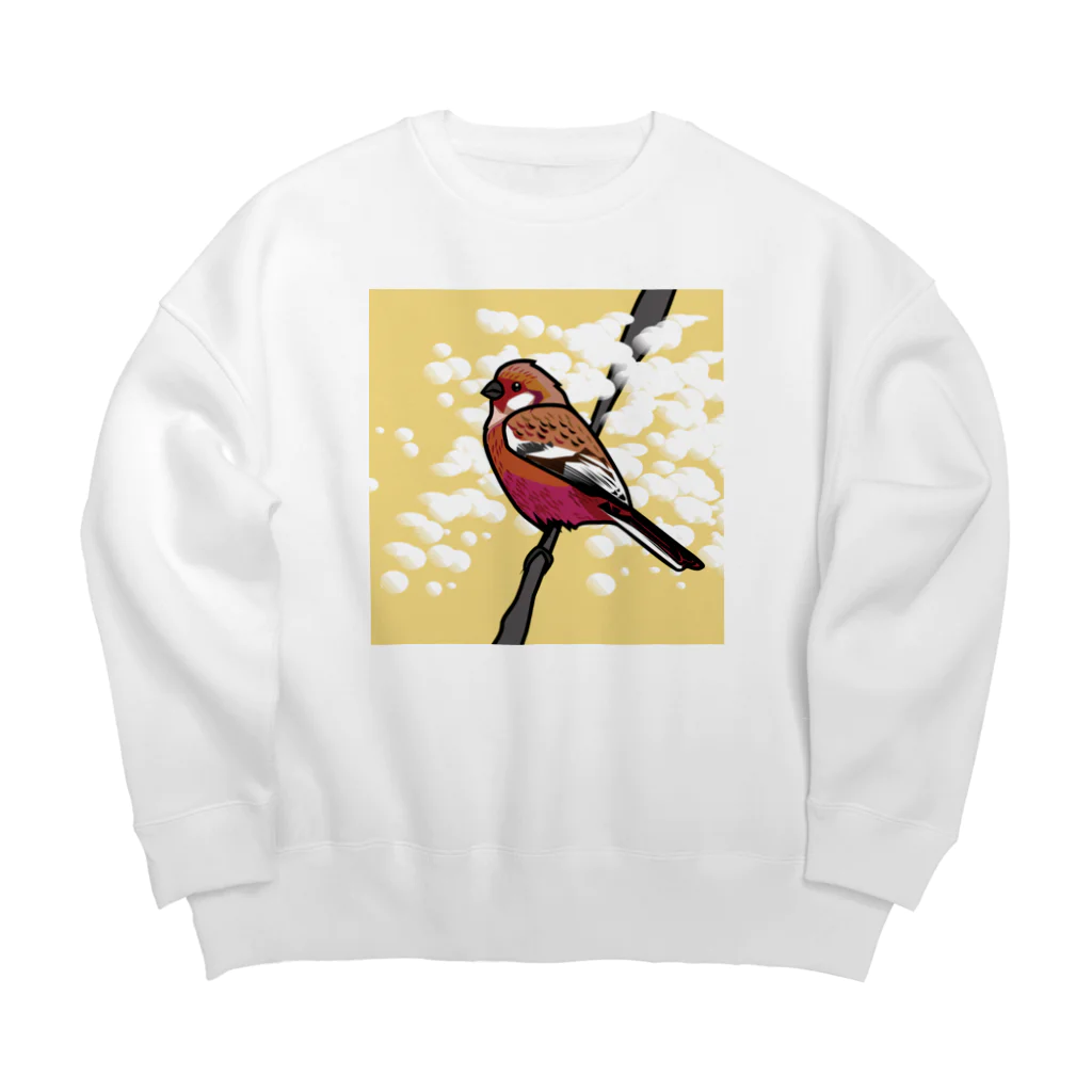 工房ＨＡＮＺＯＵの野鳥シリーズ　ベニマシコ Big Crew Neck Sweatshirt