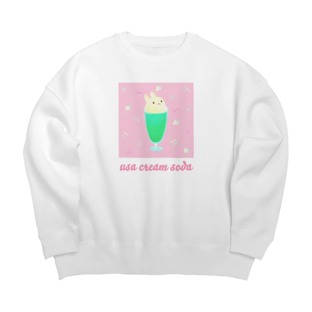 USAGI DESIGN -emi-のうさクリームソーダ Big Crew Neck Sweatshirt