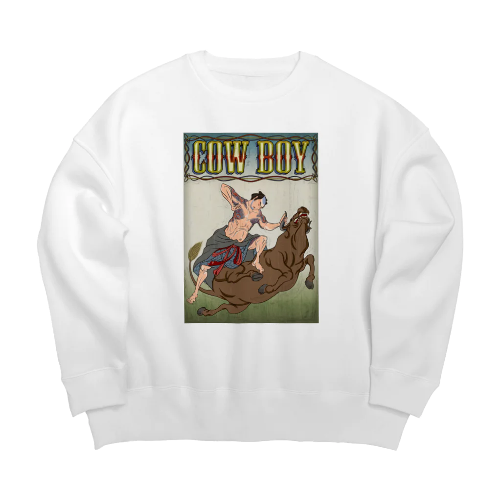 nidan-illustrationの"cow boy"(武者絵) #1 Big Crew Neck Sweatshirt