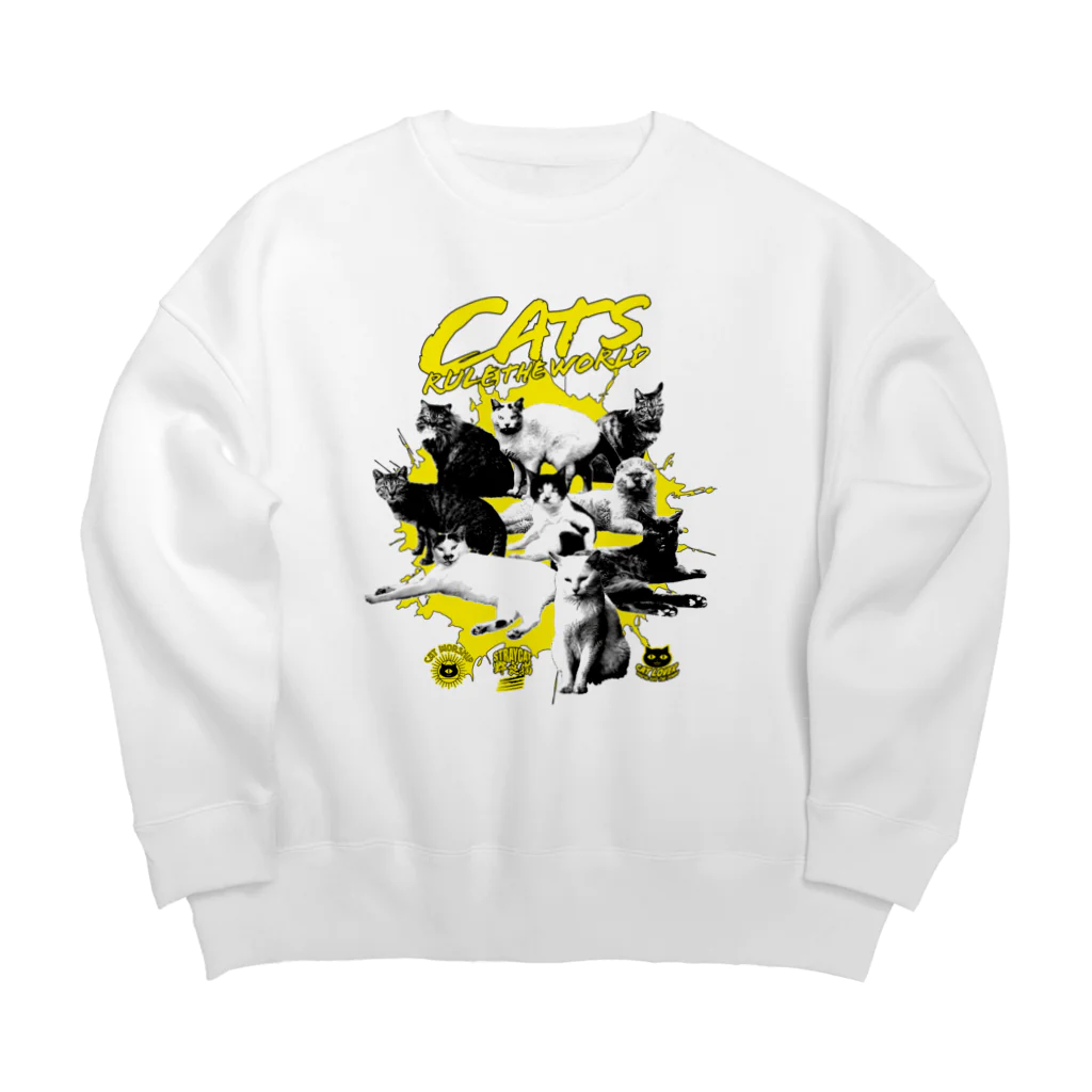 LONESOME TYPE ススの猫が世界を支配する（黄） Big Crew Neck Sweatshirt