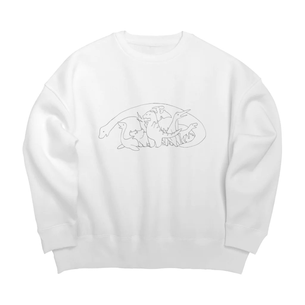 しろくまのゆるダイナソー Big Crew Neck Sweatshirt