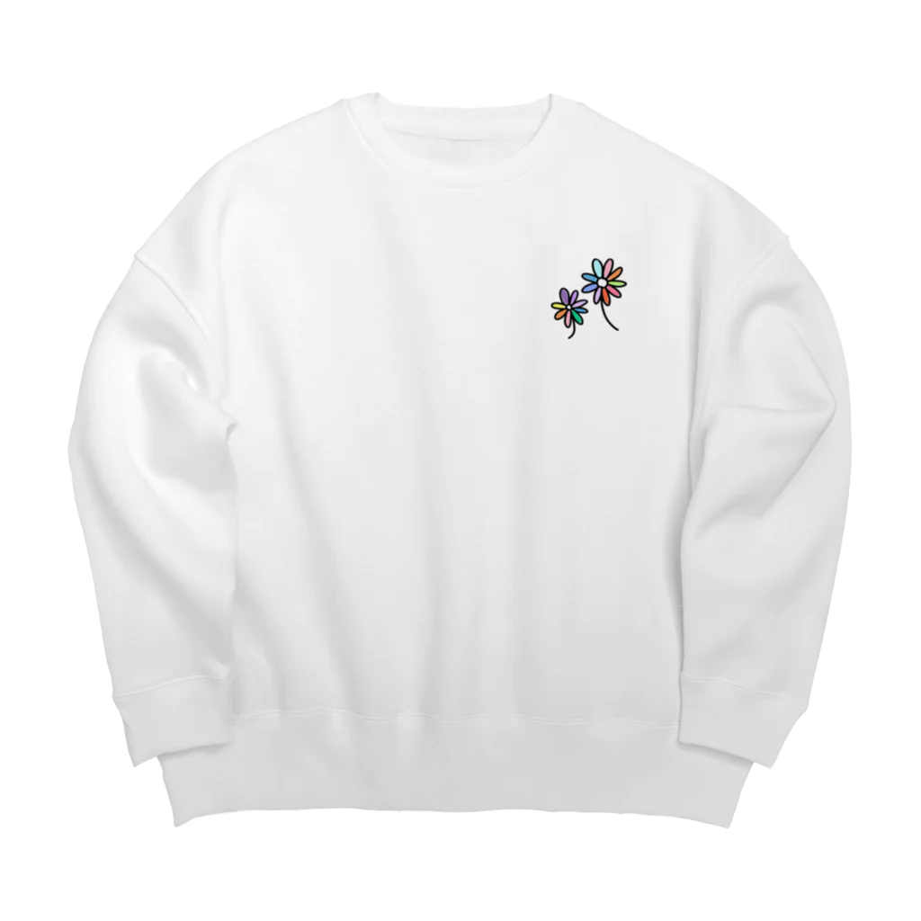 Hana＊Hanaのカラーフラワーグラス Big Crew Neck Sweatshirt