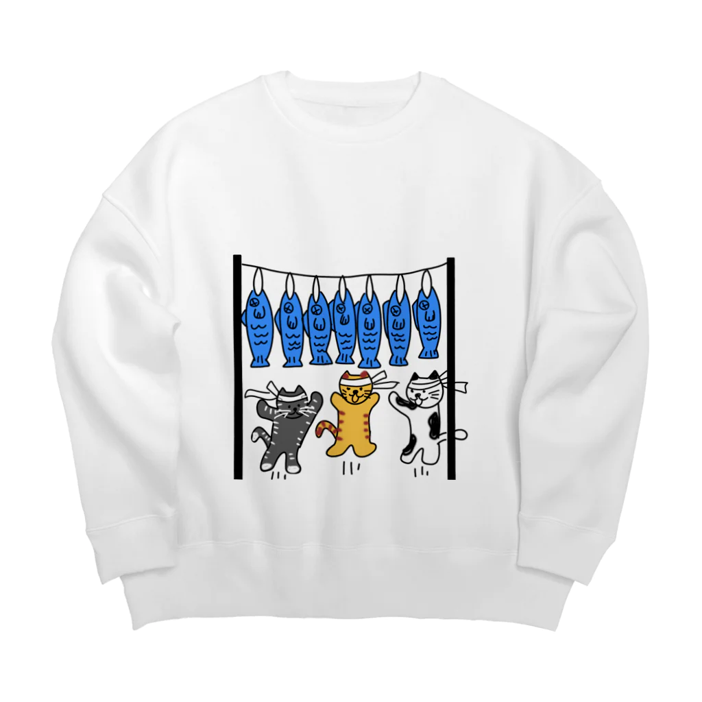 それいゆのねこ猫運動会（魚食い競走） Big Crew Neck Sweatshirt