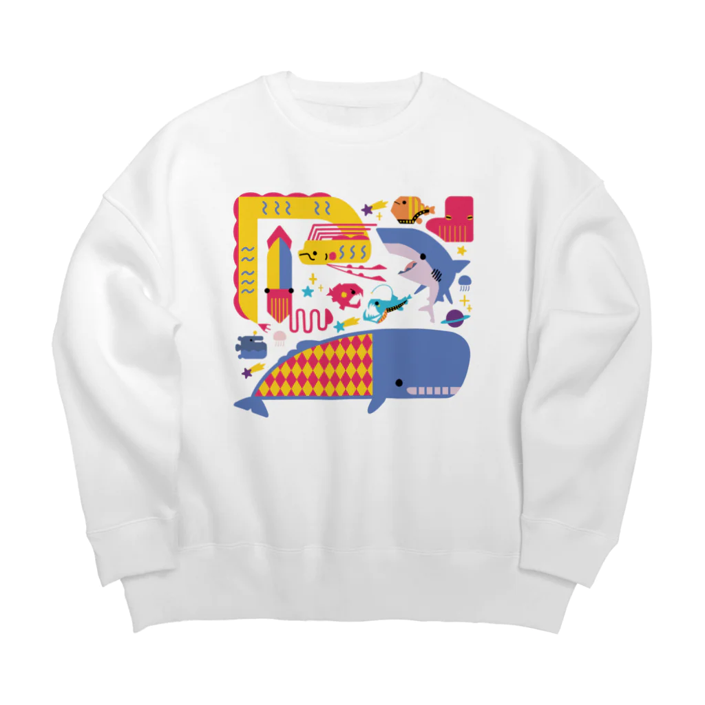 みなとまち層の海のトワイライトな生き物 Big Crew Neck Sweatshirt