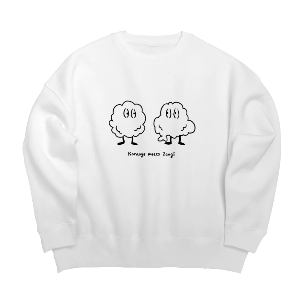 tettebolのからあげとザンギ Big Crew Neck Sweatshirt