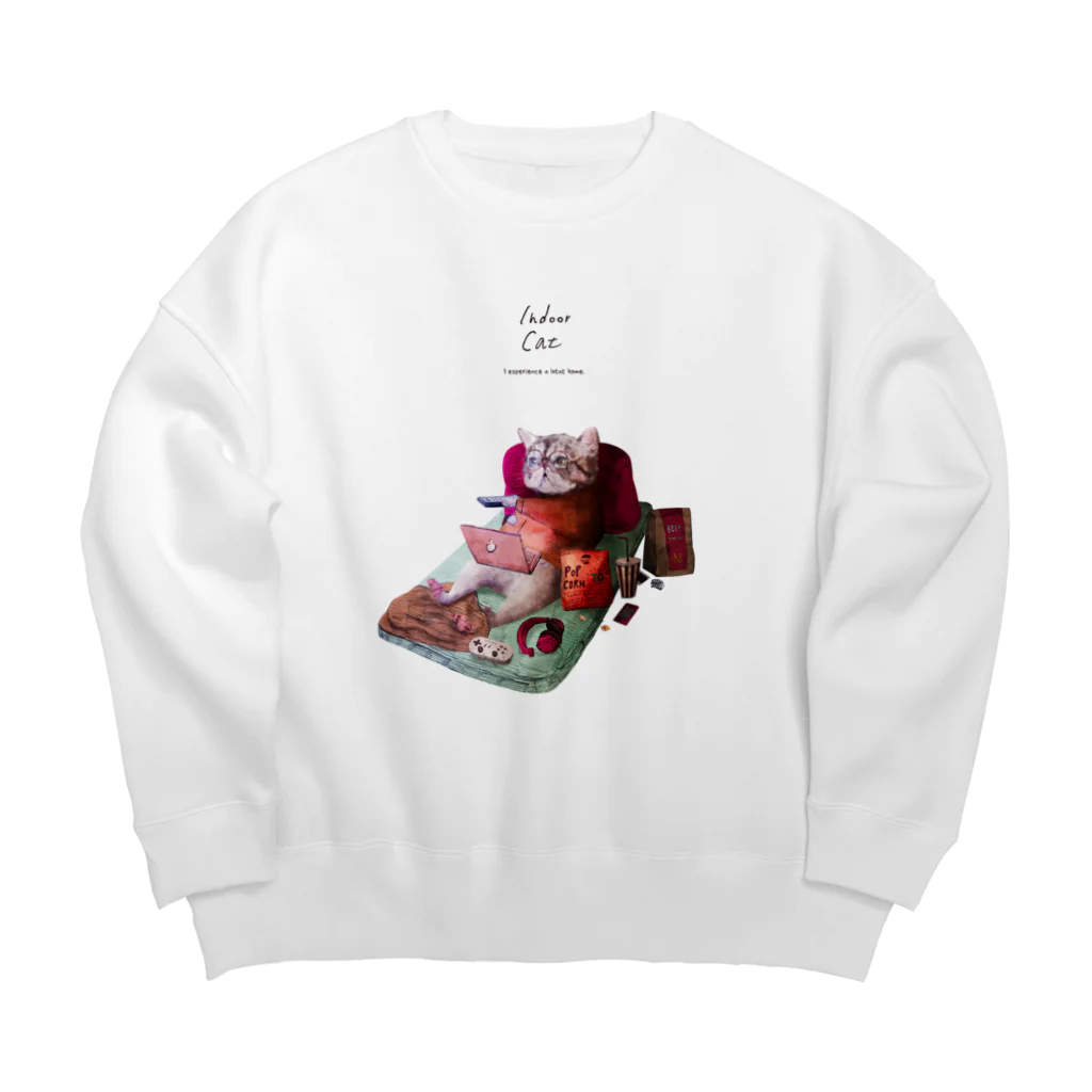 MAiのインドア派のネコ Big Crew Neck Sweatshirt