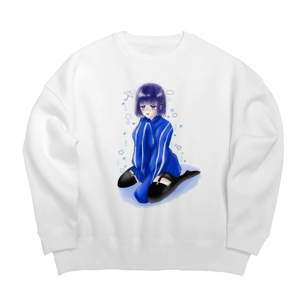 AQUAの涙の雨と星 地雷女子 Big Crew Neck Sweatshirt