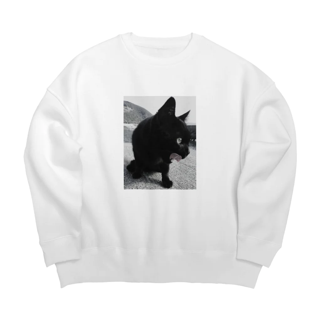 HFのHF 波止場の猫ちゃん フォトプリント Big Crew Neck Sweatshirt