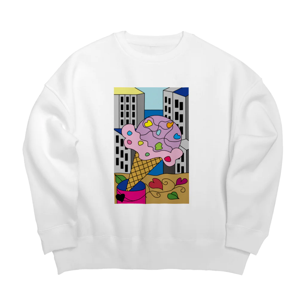 Blupiggのアイスクリーム Big Crew Neck Sweatshirt