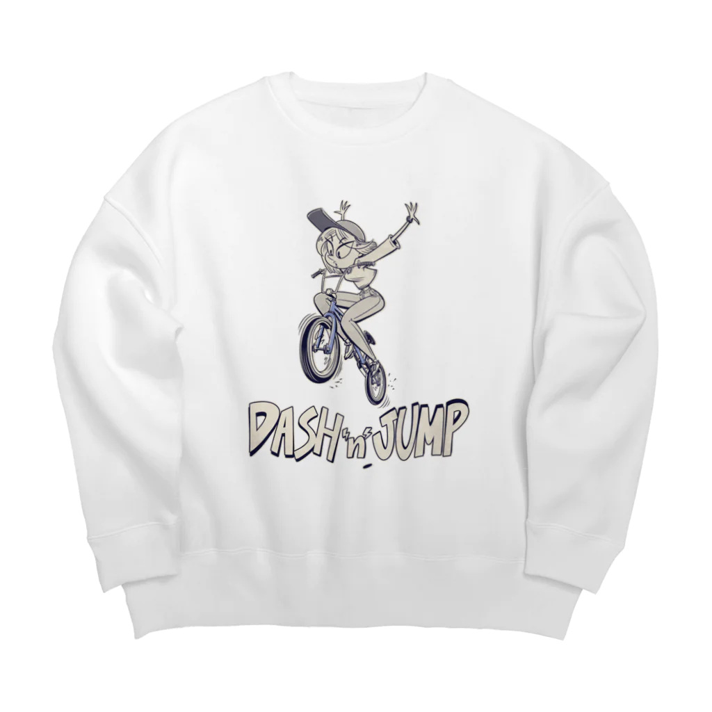 nidan-illustrationの"DASH 'n' JUMP" Big Crew Neck Sweatshirt