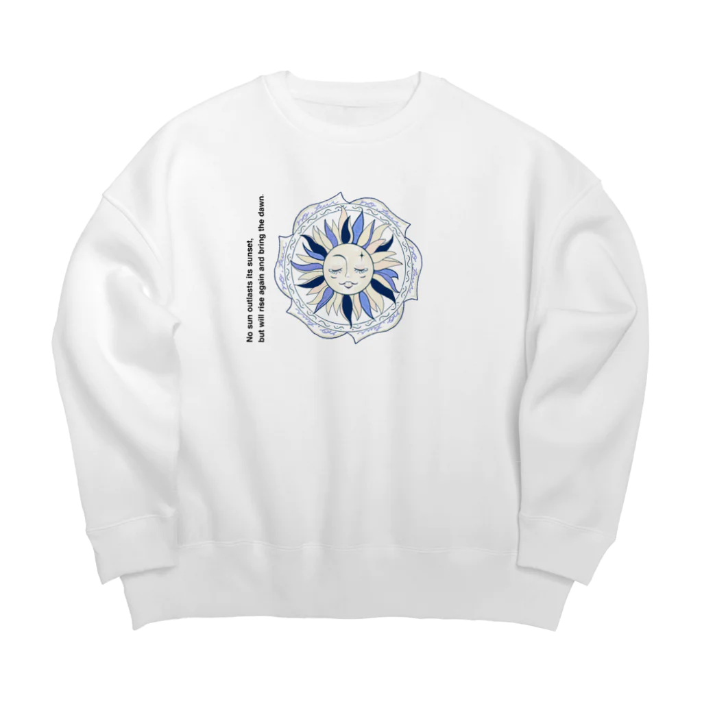 no.fuuuの月と太陽 Big Crew Neck Sweatshirt