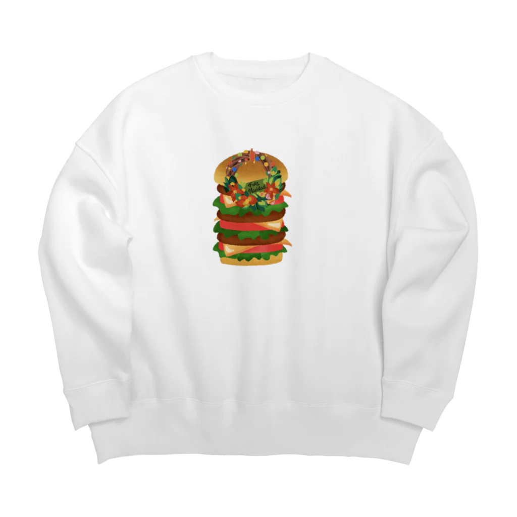 ロッカの店のクリスマスハンバーガー Big Crew Neck Sweatshirt