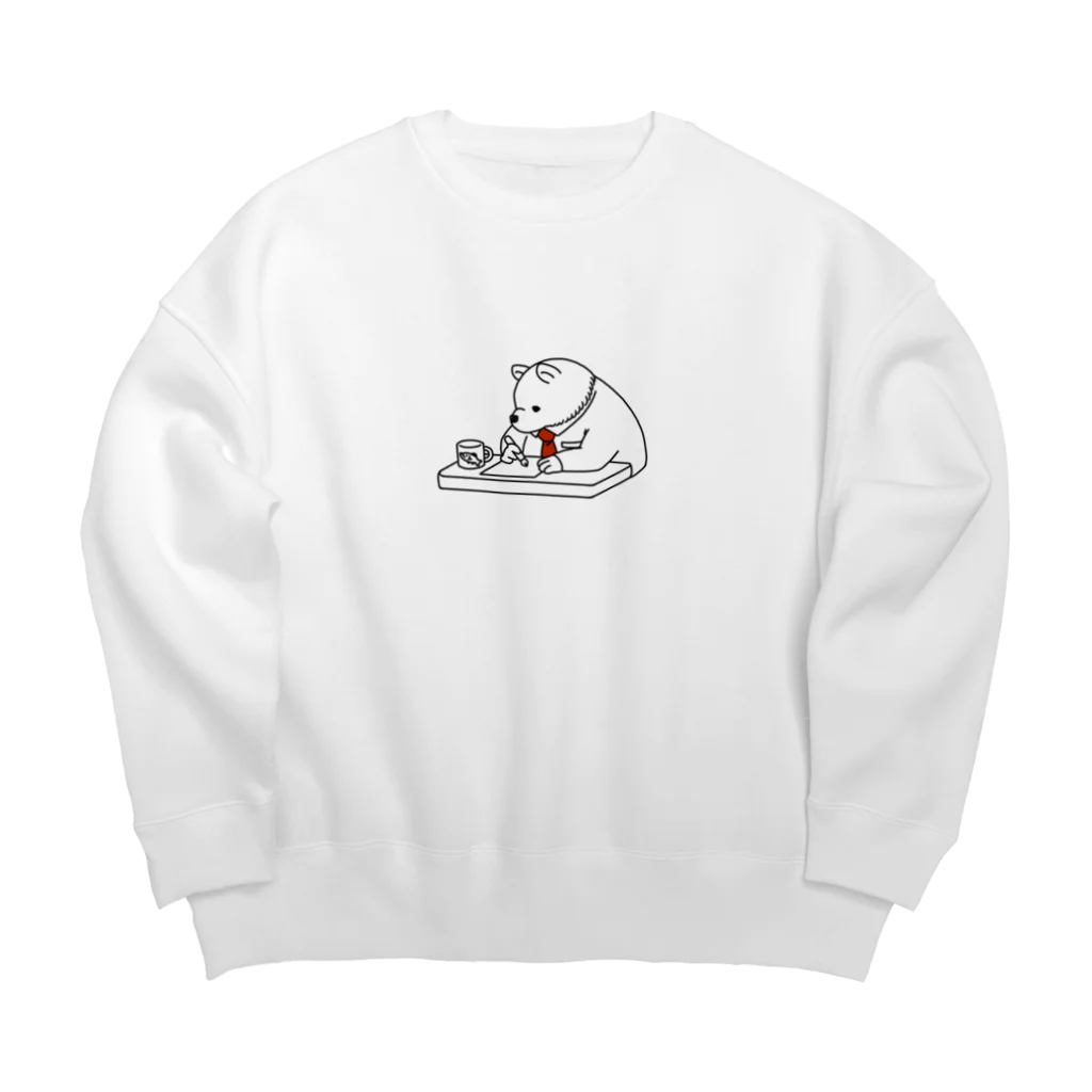 森のkumataroの森のクマタロ　仕事中 Big Crew Neck Sweatshirt