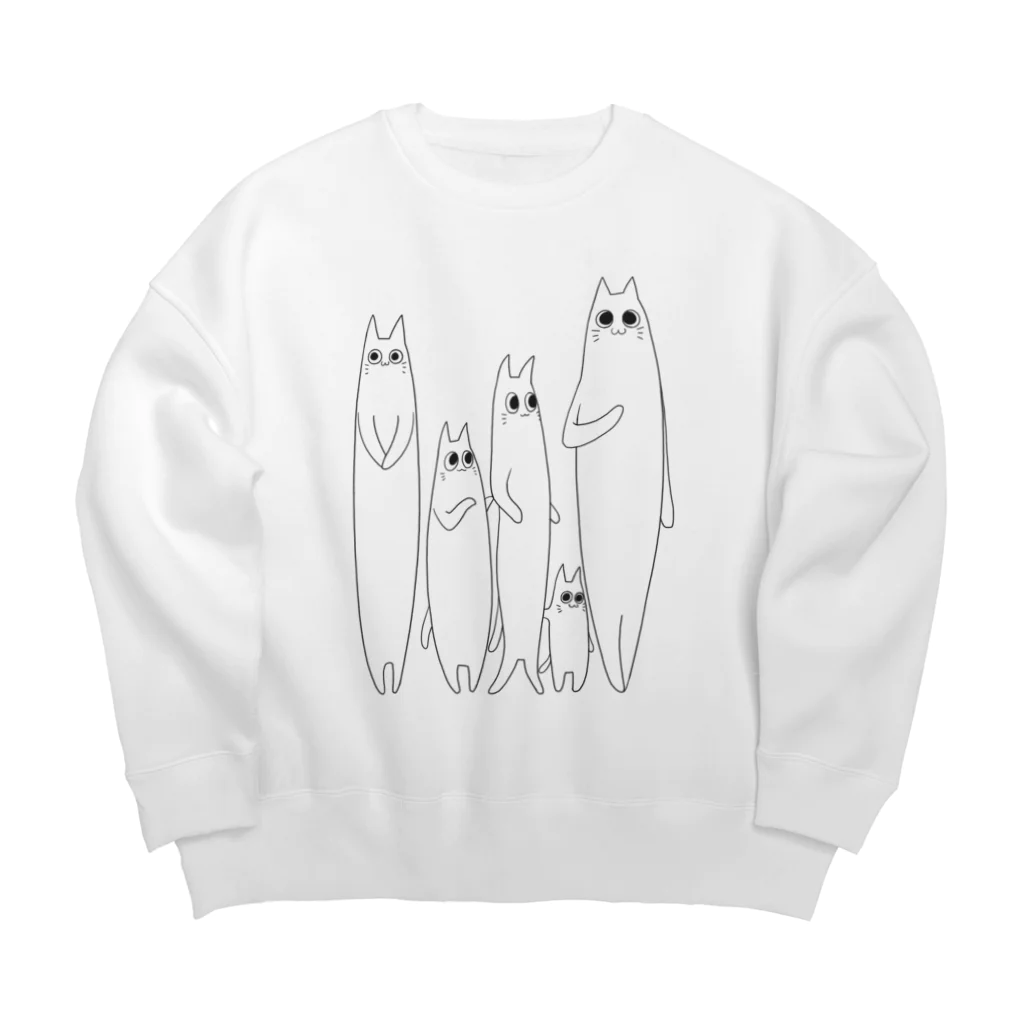 ねむ吉屋のナガメナネコチャンズ Big Crew Neck Sweatshirt