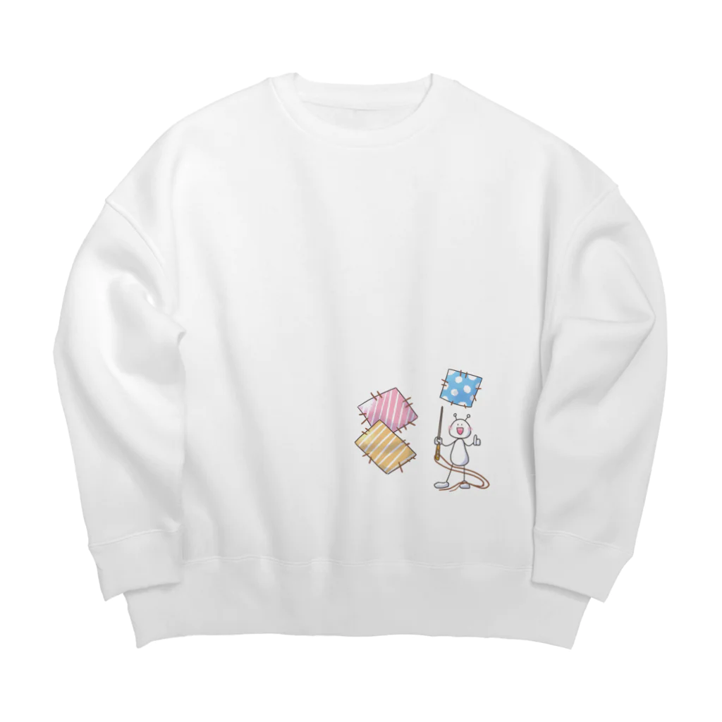 なかしま わか🦀のパッチワークうちうじんくん Big Crew Neck Sweatshirt