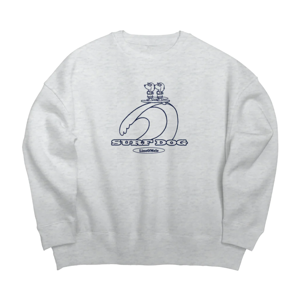 ゆるふわんにゃんのリノメレSURF DOGブルーライン Big Crew Neck Sweatshirt